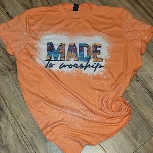 Reborn Creations - Bleached - Made to worship tee. Size Large.